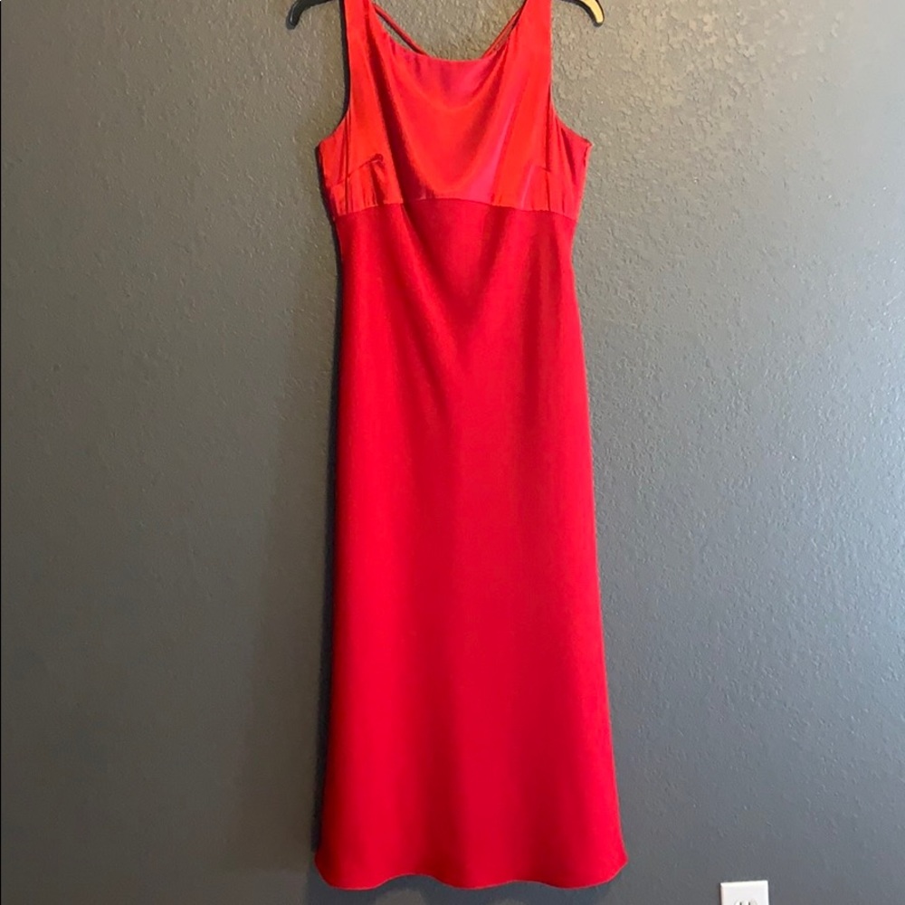 Red Evan-Picone evening dress